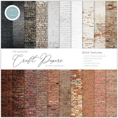 Craft Consortium - Textures - Brick - 12 x 12 Paper Pad - CCPAD019
