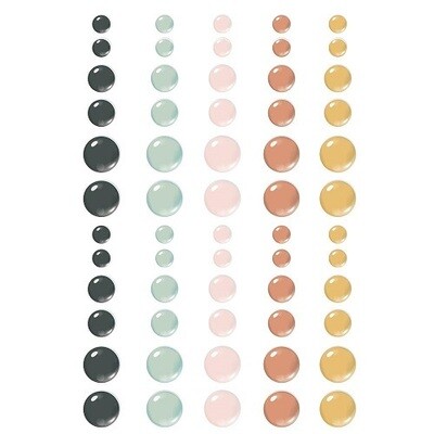 Simple Stories - Boho Baby Collection - Enamel Self Adhesive Dots - BHO17525 - 60 pcs