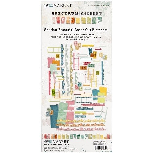 49 & Market - Spectrum Sherbet Collection - Laser Cut Elements - Sherbet - SS36288 - 76 pcs