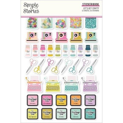 Simple Stories - Let's Get Crafty Collection - Sticker Book - 510 pcs - LGC17218
