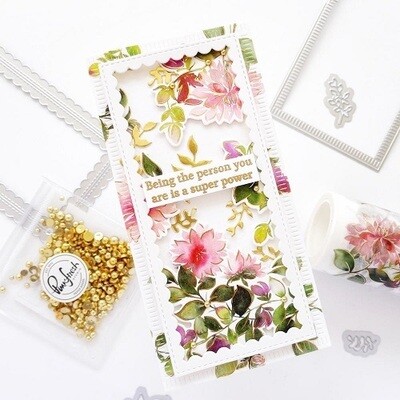 PinkFresh Studio - Dahlia - Layered Stencil - Slimline 4" x 9" - 145922 - 6 pcs