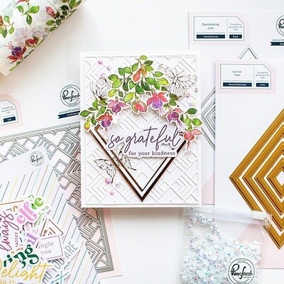 PinkFresh Studio - Fuchsias -4" x 12" - Clear Stamp -  146122