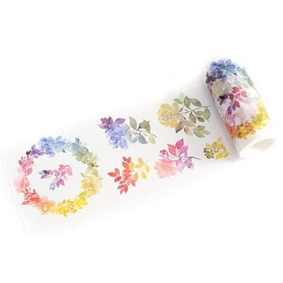 PinkFresh Studio - Washi Tape - Rainbow Floral - 4" x 11yd - 147622