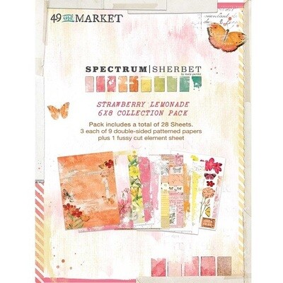 49 & Market - Spectrum Sherbet Collection - 6 x 8 Paper Pack - Strawberry Lemonade - S36240 - 28 sheets