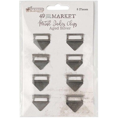 49 & Market - Curators Essential Collection - Metal Index Clips - Aged Silver - VAC35564 - 8 pcs
