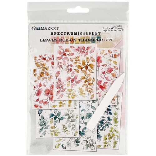 49 & Market - Spectrum Sherbet Collection - Rub On Transfers - Leaves - SS36394 - 6 sheets