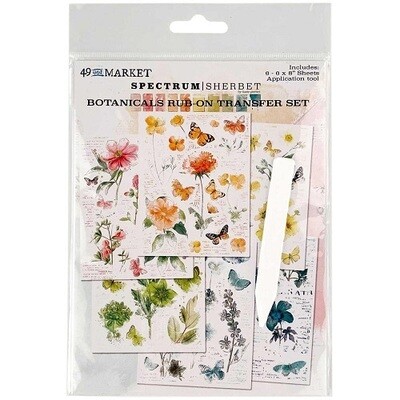 49 & Market - Spectrum Sherbet Collection - Rub On Transfers - Botanical -  SS36387 - 6 sheets