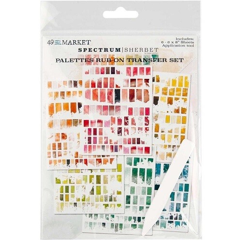 49 & Market - Spectrum Sherbet Collection - Rub On Transfers - Palettes - SS36400 - 6 sheets