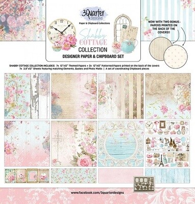 3 Quarter Designs - 12 x 12 Collections - Shabby Cottage - May 2022