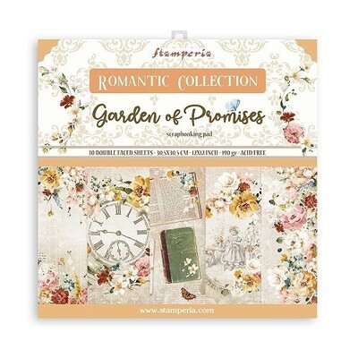 Stamperia - Romantic Collection - 12 x 12 Paper Pad - Garden of Promises - SBBL110