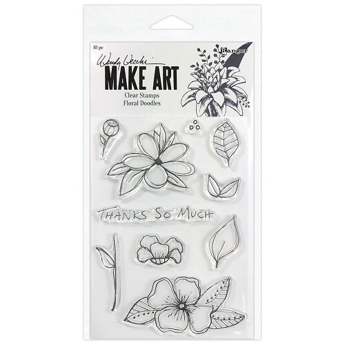 Ranger - By Wendy Vecchi - Doodle Stamp - Floral - WVB1050 - 10 pcs