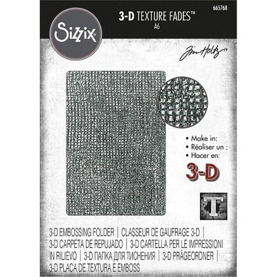 Sizzix - designed By Tim Holtz - 3D Texture Fades _ Embossing Folder - Woven - 665768