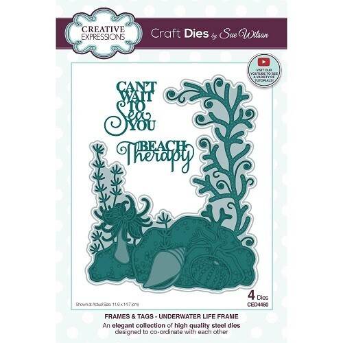 Creative Expressions &amp; Sue Wilson - Frames &amp; Tags Die - Underwater Life frame - CED4460 - 4 pcs
