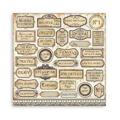 Stamperia - Sir Vagabond - Aviator Collection - 8" x 8" Scrap Pad - SBBS61