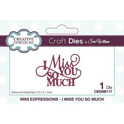 Creative Expressions - By Sue Wilson - Mini Expressions - I Miss You So Much - CEDME117 - 1 pce