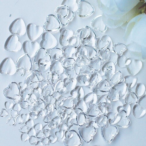 Dress My Craft - Water Droplets - Hearts - Asstd Sizes - DMCF4650 - 150 pcs