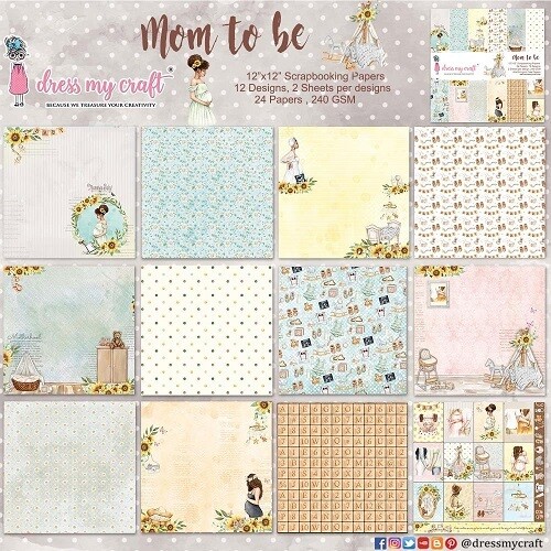 Dress My Craft - 6 x 6 Paper Collection - Mom To Be - DMCP5809 - 24 sheets