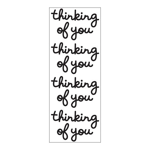 Doodlebug - Paper Stickers - Thinking Of You - Lily White - DCST3154 - 1 sheet 4 phrases