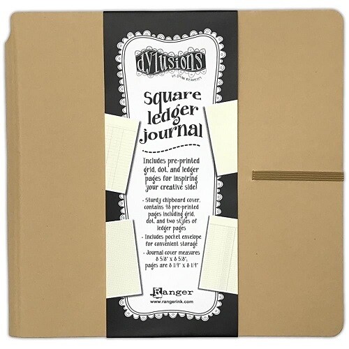 Dyan Reaveley - Dylusions - Kraft - Square Ledger Journal - DYJ80404 - 8 5/8&quot; x 8 5/8&quot;