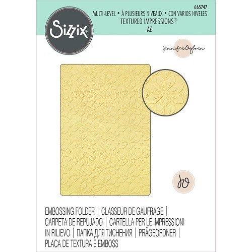 Sizzix - Designed by Jennifer Ogborn - Multi-Level Textured Impressions - Embossing Folder - Flowers - A6 - 665747