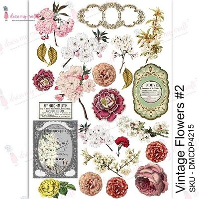 Dress My Craft - Transfer Me - A4 - Vintage Flowers 2 - DMCA4215 - 1 sheet