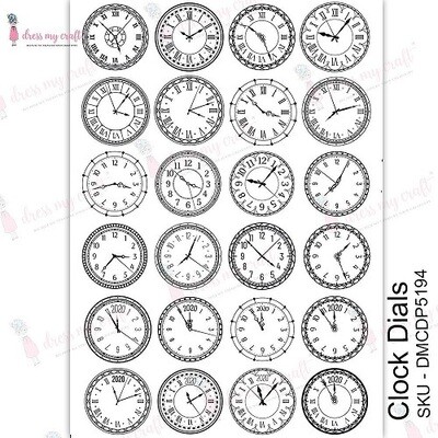 Dress My Craft - Transfer Me - A4 - Clock Dials - DMCA5194 - 1 sheet