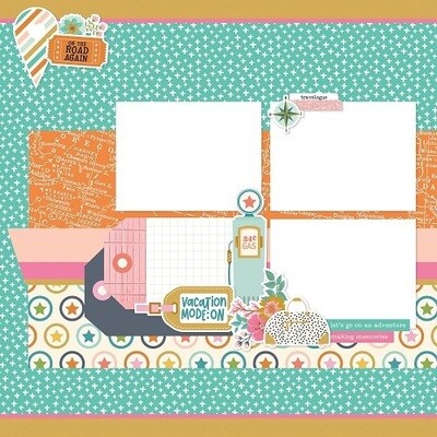 Simple Stories - Simple Pages Layout Kit - Lets Go Collection - Let's Go - LET17729 - 4 Pages