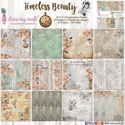 Dress My Craft - 12 x 12 Paper Pad - Timeless Beauty - DMCP6194 - 24 sheets