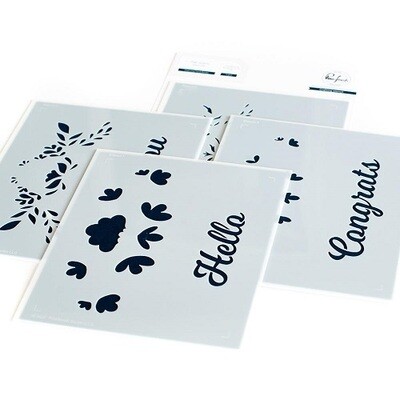 PinkFresh Studio - Charming Floral Border - Layered Stencil - 134821 - 5 pcs
