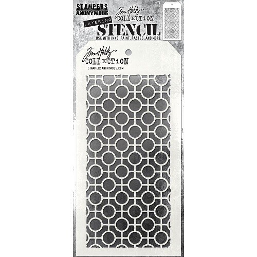 Tim Holtz - Stampers Anonymous - Layering Stencil - Linked Circles - 4.125&quot; x 8.5&quot; - THS159