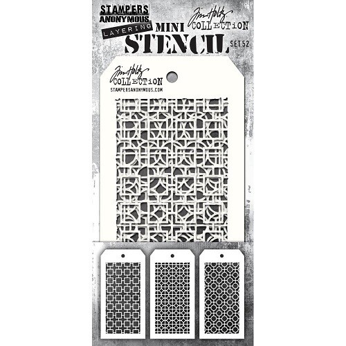 Tim Holtz - Stampers Anonymous - Layering Stencil - Mini - Set#52 - 3 pcs - MTS52