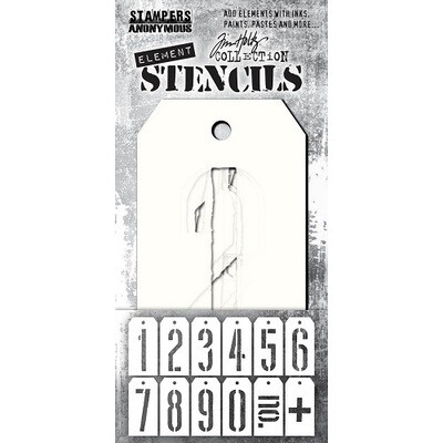 Tim Holtz - Stampers Anonymous - Element Stencil - Mechanical - EST001 - 12 pcs