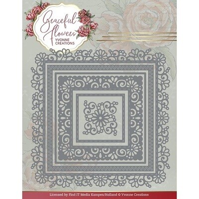 Find It Trading - By Yvonne Creations - Graceful Flowers Collection - Graceful Square Die - YCD102610 - 6 pcs