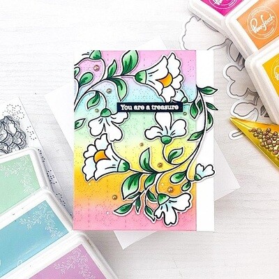 PinkFresh Studio - Cover Plate Die - Floral Backdrop - 161022