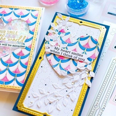 PinkFresh Studio - Essentials Collection - Die Set - Mini Slimline - Frames - PF088ES - 2pcs