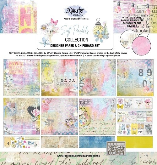 3 Quarter Designs - 12 x 12 Collections - Soft Pastels - August 2022
