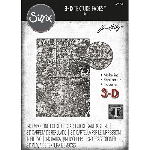 Sizzix - Designed by Tim Holtz - 3D Texture Fades - Embossing Folder - Industrious - 665754