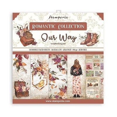 Stamperia - Romantic Collection - 12 x 12 paper Pad - Our Way - SBBL115 - 10 sheets