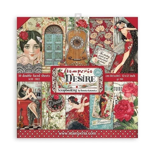 Stamperia - Desire Collection - 12 x 12 Paper pad - 10 sheets - SBBL117