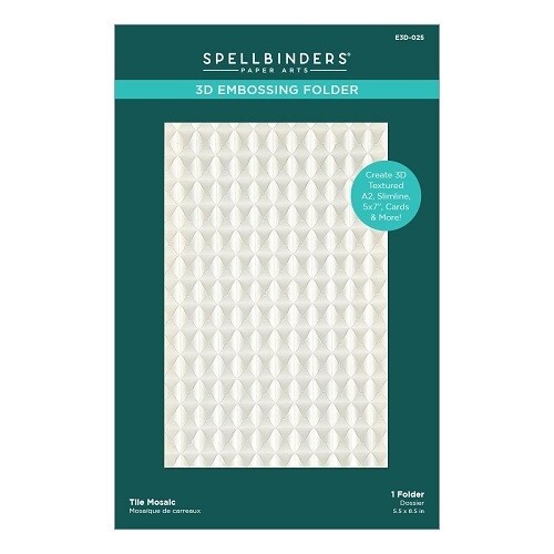 Spellbinders Paper Arts - 3D Embossing Folder - Tile Mosaic - 5.5&quot; x 8.5&quot; - E3D025