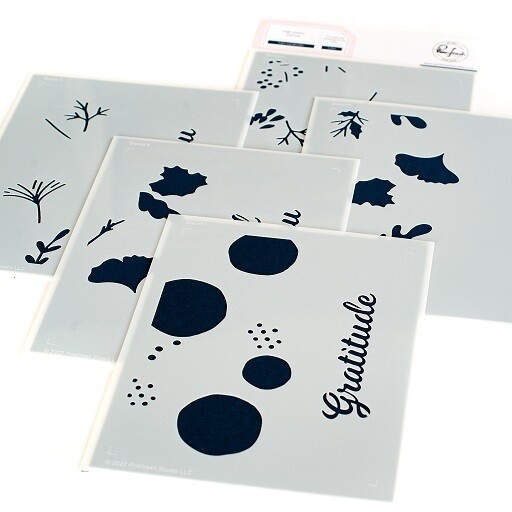 PinkFresh Studio - Fall Leaf Border - Layered Stencil - 161922 - 5 pcs