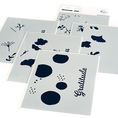 PinkFresh Studio - Fall Leaf Border - Layered Stencil - 161922 - 5 pcs