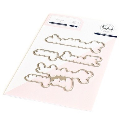 PinkFresh Studio - Fall Leaf Border Sentiments - Die -162022 - 3 pcs