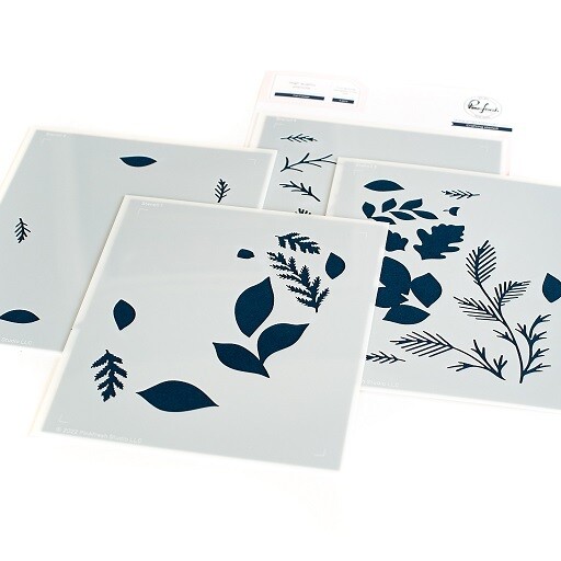 PinkFresh Studio - Fall Foliage - Layered Stencil - 162222 - 4 pcs