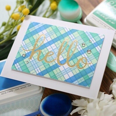 PinkFresh Studio - Sentiment Suite - Hello - Hot Foil Plate - 162822