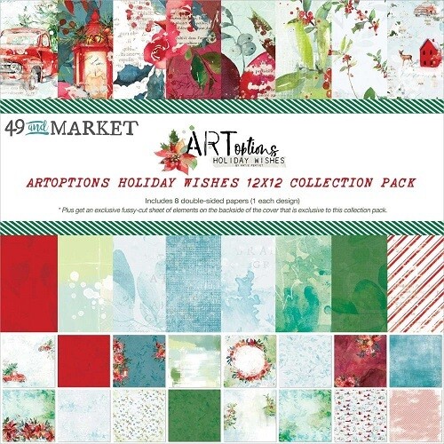 49 &amp; Market - ArtOptions - Holiday Wishes Collection - 12&quot; x 12&quot; Paper Pack - AHW38244