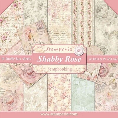 Stamperia - Shabby Rose - 12 x 12 Paper Collection - SBBL12 - 10 Sheets