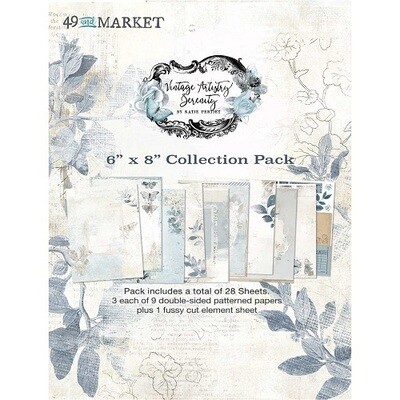 49 & Market - Vintage Artistry - Serenity Collection - 6" x 8" - Paper Pack - VAS38015 - 28 Sheets
