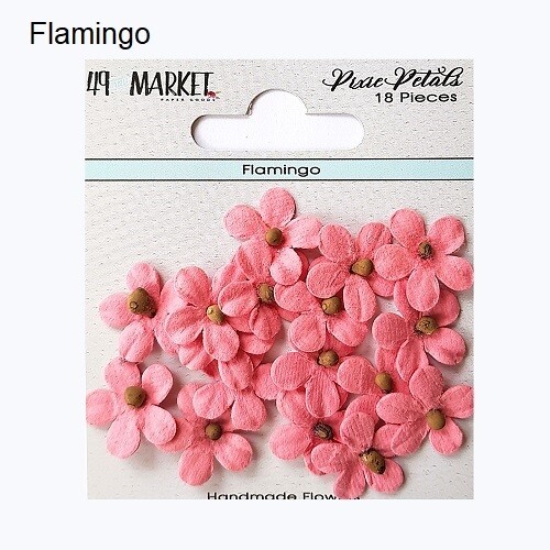 49 &amp; Market - Mulberry Paper Flowers - Pixie Petals - Flamingo - EP89166 - 18pcs