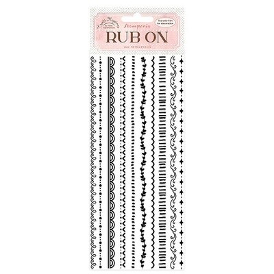Stamperia - Create Happiness Collection - Rub On Transfers - Borders - Black - DFLRB01